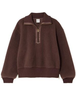 Varley Long-Sleeved Half-Zip Sweatshirt - Brown