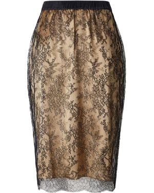 Carine Gilson Straight Lace Midi Skirt - Natural