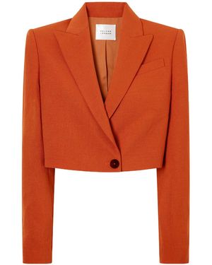 Galvan London Cropped Crepe Blazer - Orange