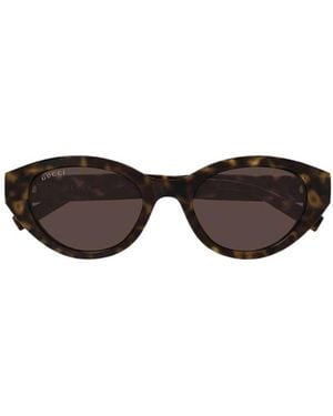 Gucci Eyewear Oval Frame Sunglasses - White