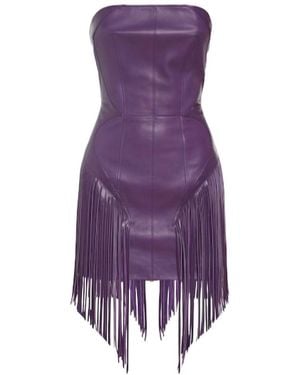 chinese dress ladies Raven Vegan Leather Dress Xs / Deep Purple main image 1