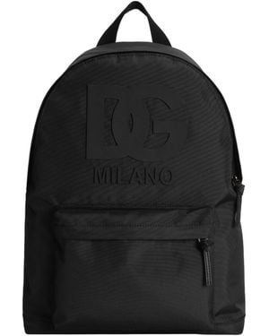 Dolce & Gabbana Logo-Embossed Backpack - Black