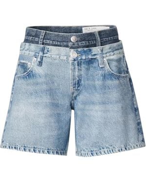 Rag & Bone Layered Denim Shorts - Blue