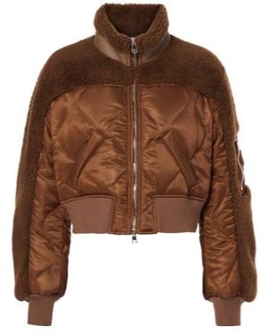 Blancha Quilted Shearling Bomber Jacket - Brown