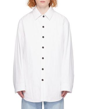 Bottega Veneta Frosted Poplin Padded Jacket - White