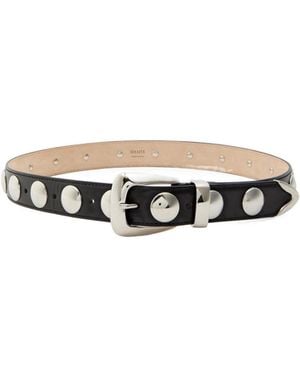 KHAITE Benny Studded Leather Belt - White