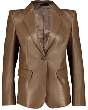 Tom Ford Guanteria-Leather Single-Breasted Jacket - Brown