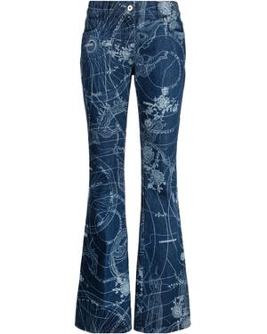 Off-White c/o Virgil Abloh Graphic Printed Low-Rise Jeans - Blue