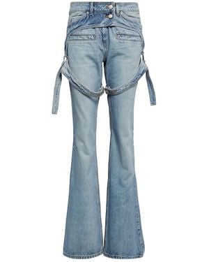 Courreges Mid-Rise Bootcut Jeans - Blue