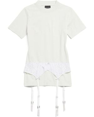 Balenciaga Lingerie Detailed Crewneck T-Shirt - White