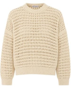 Brunello Cucinelli Long-Sleeved Knit Top - Natural