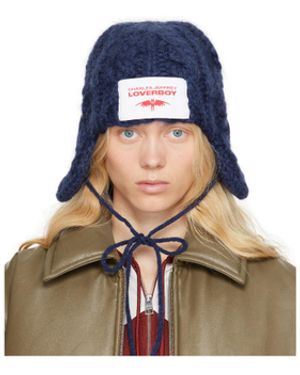 charlesjeffreyloverboy Chunky Aviator Beanie - Blue