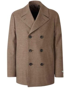 Canali Long Wool Coat - Brown