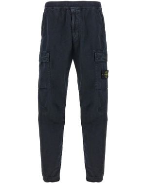 Stone Island Regular Tapered Fit Cargo Trousers - Blue