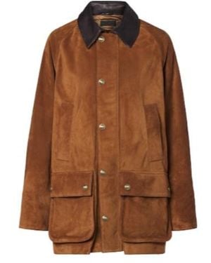 Nili Lotan Kedem Leather-Trimmed Suede Jacket - Brown