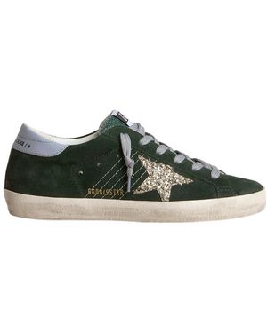 Golden Goose Super Star Glittered Trainers - Green