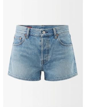 Gucci Stonewashed Denim Shorts - Blue