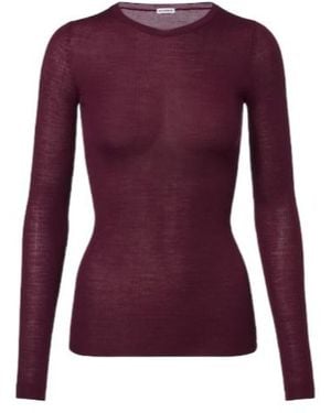 Jil Sander Ribbed-Knit Wool Jumper - Purple