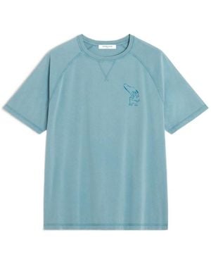 Maison Kitsuné Fountain Stamp Faded Comfort T-Shirt - Blue