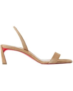 Christian Louboutin Suede Slingback Sandals - Metallic