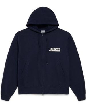 Balenciaga Masking Tape Oversized Zip-Up Hoodie - Blue