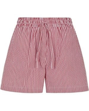 P.A.R.O.S.H. P.A.R.O..H. Striped Drawstring Shorts - Red