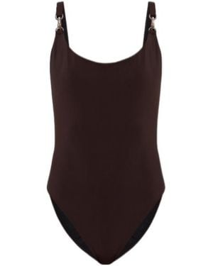 Tory Burch One-Piece Swimsuit With Low Back - Brown