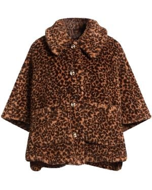 Max Mara Leopardprint Cape Coat - Brown