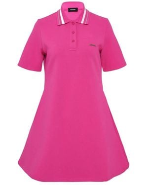 we11done Polo-Collar Mini Dress - Pink