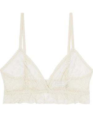 Eres Ruffled Floral-Print Bra - White