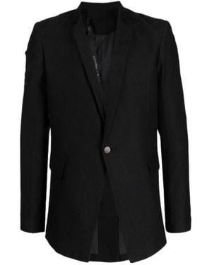 Boris Bidjan Saberi Shawl-Lapels Single-Breasted Blazer - Black