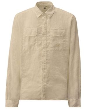 C.P. Company Button-Up Long-Sleeved Shirt - Natural