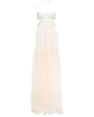 Nensi Dojaka Bridal Silk Chiffon Gown - White