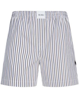 The Attico The Striped Shorts - Blue