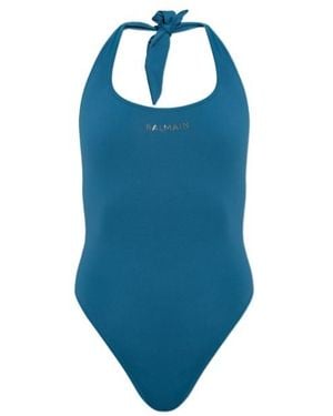 Balmain Sleeveless One-Piece Swimsuit - Blue