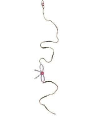 DSquared² Bow Detailed Long Earrings - White
