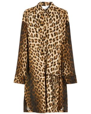 Sportmax Leopard Print Lace Mini Dress - Natural