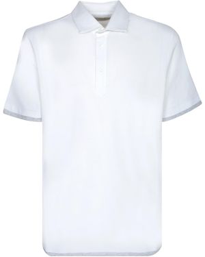 Brunello Cucinelli Short Sleeved Straight Hem Polo Shirt - White