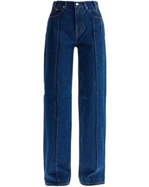 DARKPARK Straight Leg Pleat Effect Fitted Jeans - Blue