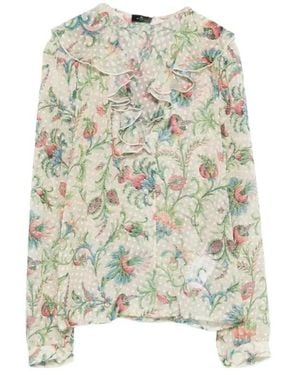 Etro Ruffled Floral Top - Multicolour