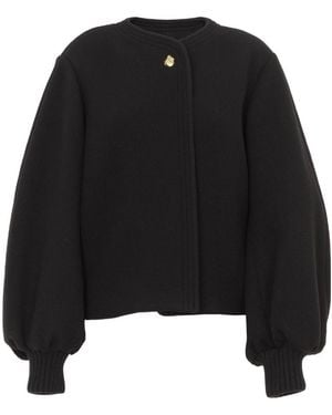 Chloé Lantern Sleeve Wool Jacket - Black