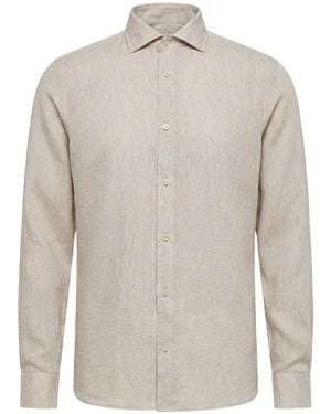 Peserico Long-Sleeved Button-Up Shirt - White