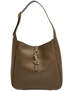 Saint Laurent Le 5 À 7 Small Leather Hobo Bag - Brown