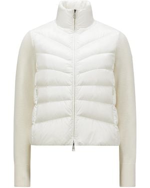 Moncler Logo Patch Zip-Up Jacket - White