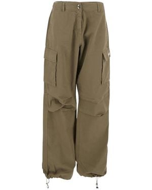Coperni Logo Wide-Legged Casual Pants - Green