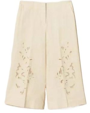 Twinset Cropped Wide-Leg Pants - Natural