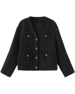 Marissa Chiara V-Neck Jacket - Black