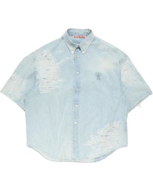 Acne Studios Mended Denim Shirt - Blue