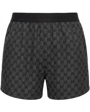 Gucci Printed Technical Jersey Shorts - Grey