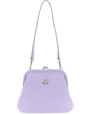 Vivienne Westwood Logo Detailed Clutch Bag - Purple